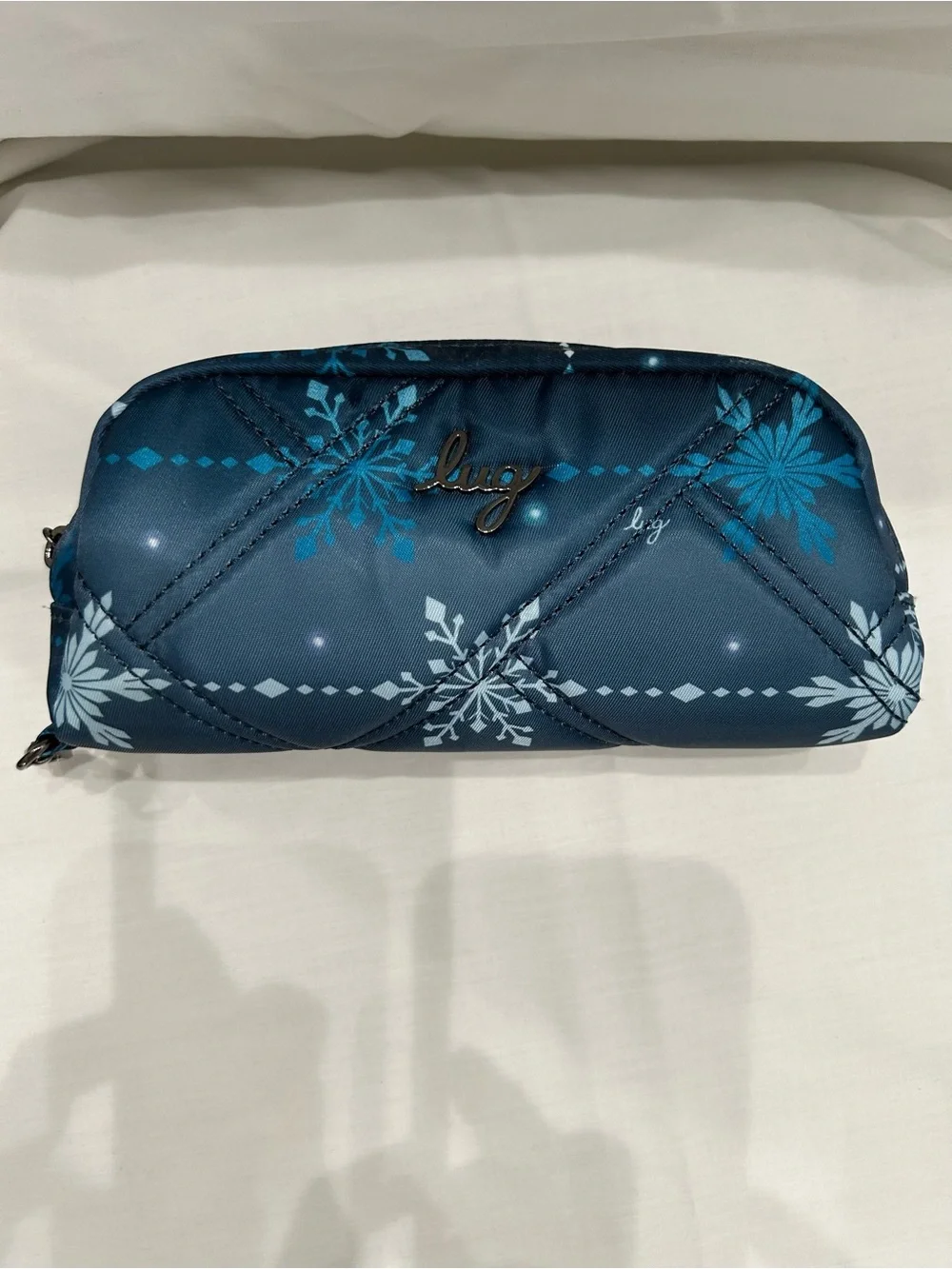 Lug Navy Blue Snowflake Eyeglass Case and Pill Holder